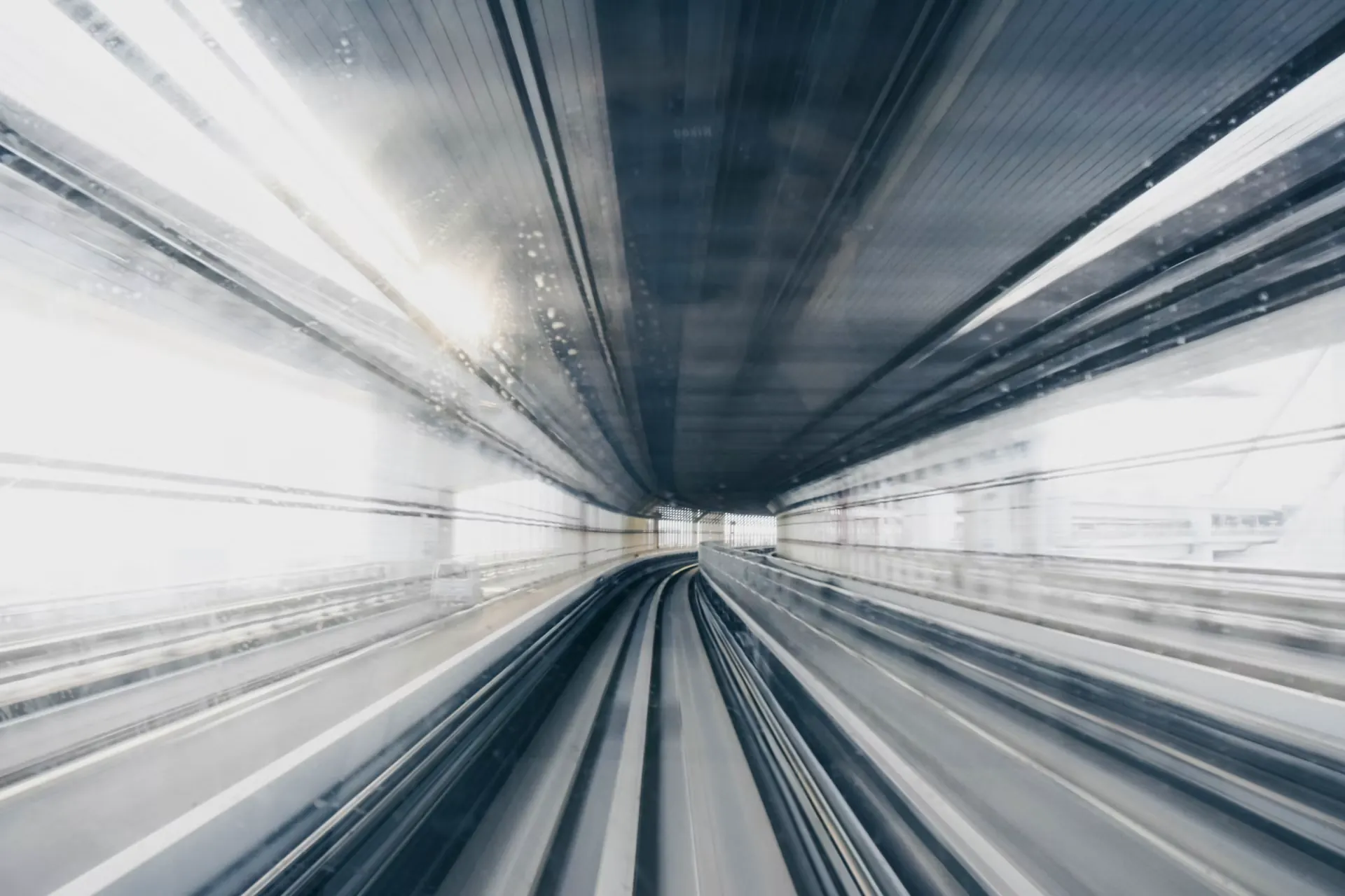 Abstract architectural light tunnel